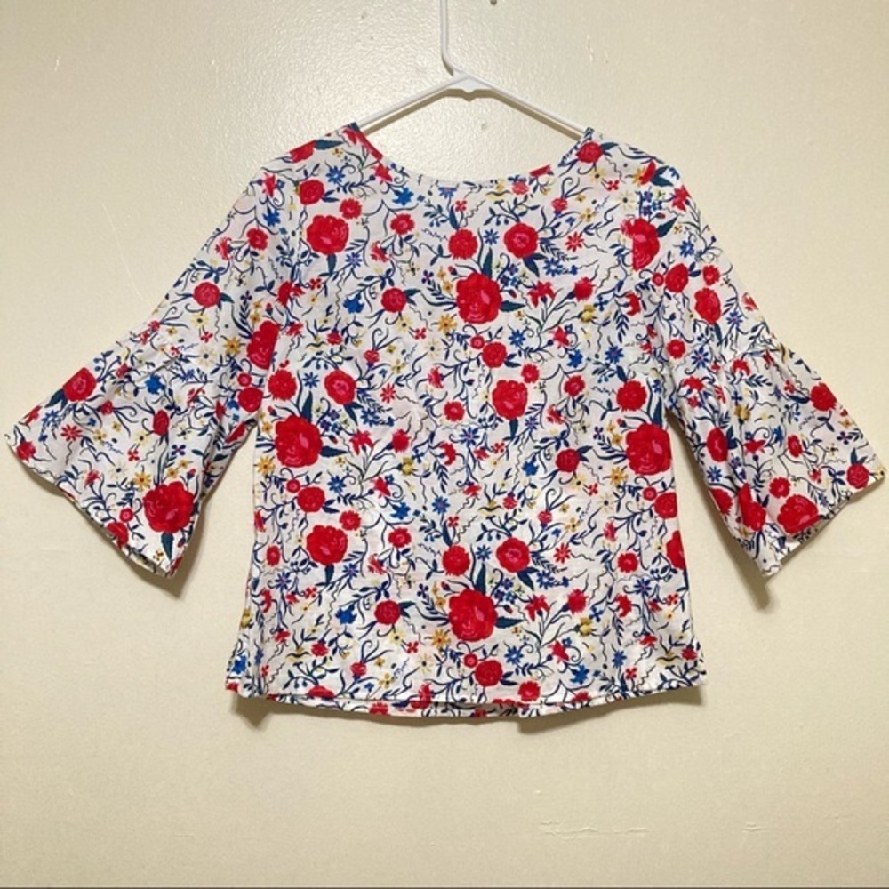 J Crew floral print top size 2